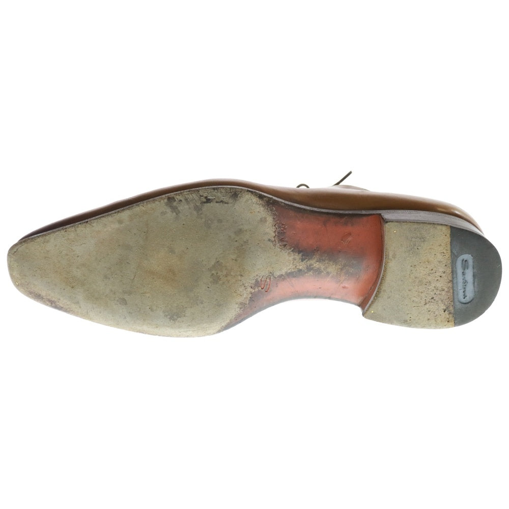 Santoni(サントーニ) プレーントゥ サイドレース レザー ドレスシューズ ブラウン 6368