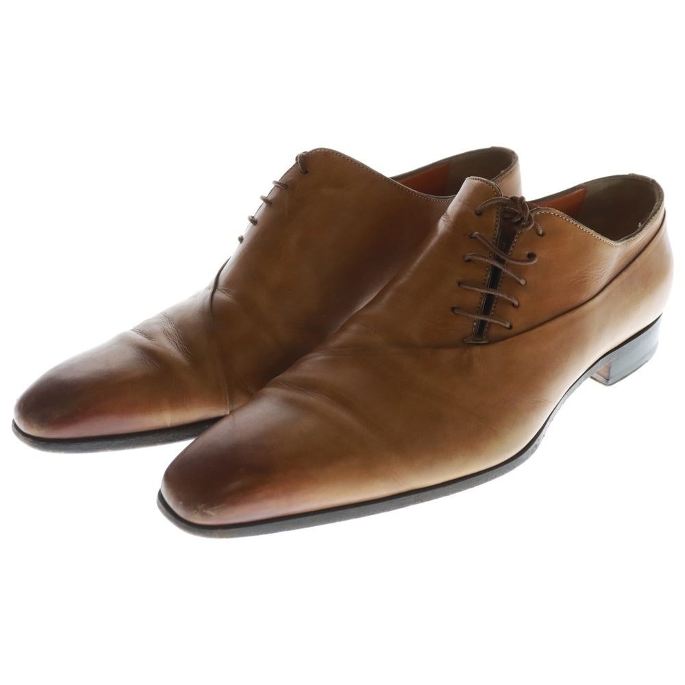 Santoni(サントーニ) プレーントゥ サイドレース レザー ドレスシューズ ブラウン 6368