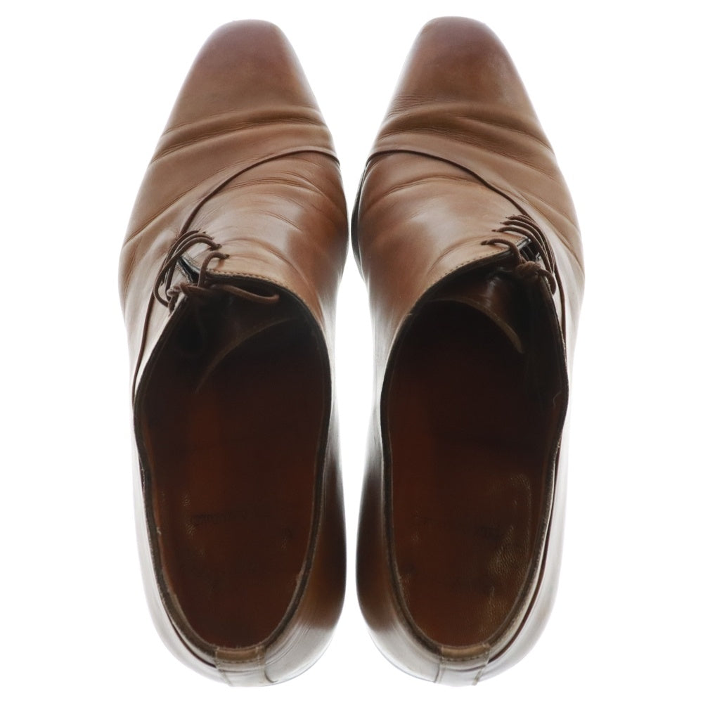 Santoni(サントーニ) プレーントゥ サイドレース レザー ドレスシューズ ブラウン 6368