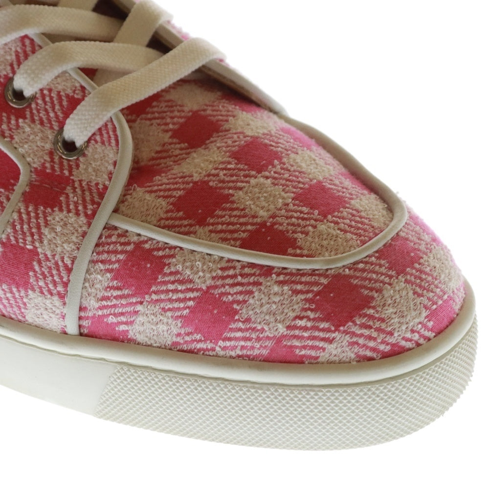 CHRISTIAN LOUBOUTIN(クリスチャンルブタン) RANTUS ORLATO FLAT ツイード チェック ハイカットスニーカー ピンク
