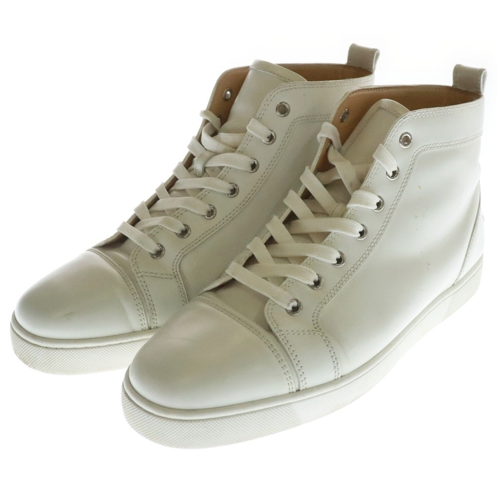 CHRISTIAN LOUBOUTIN(クリスチャンルブタン) レースアップ レザー ハイカットスニーカー ホワイト