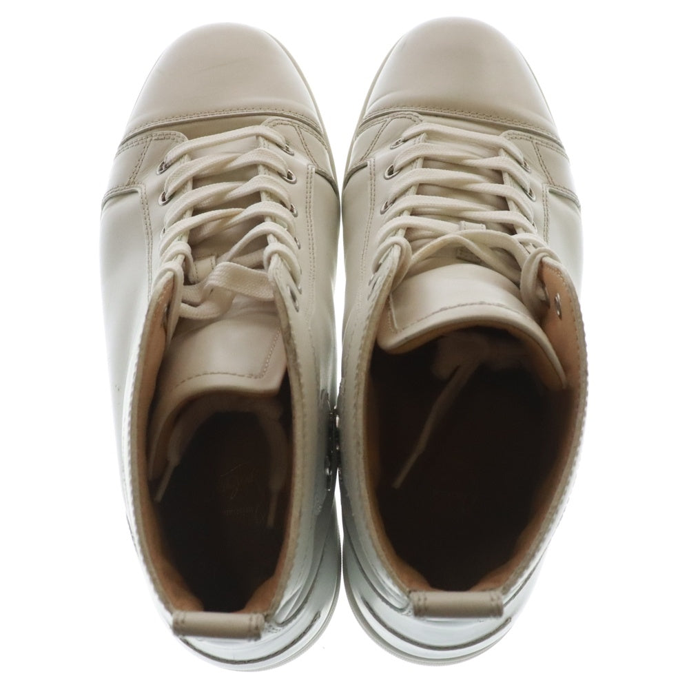 CHRISTIAN LOUBOUTIN(クリスチャンルブタン) レースアップ レザー ハイカットスニーカー ホワイト