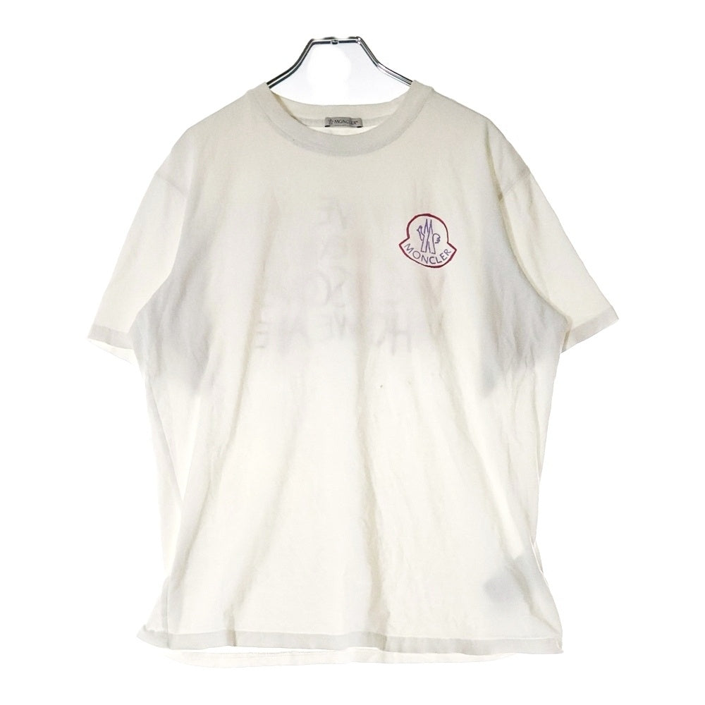 MONCLER(モンクレール) SS T-SHIRT H10938C00010 829FB ロゴプリント半袖Tシャツ ホワイト