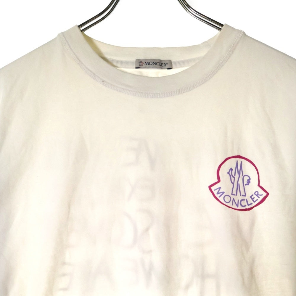 MONCLER(モンクレール) SS T-SHIRT H10938C00010 829FB ロゴプリント半袖Tシャツ ホワイト