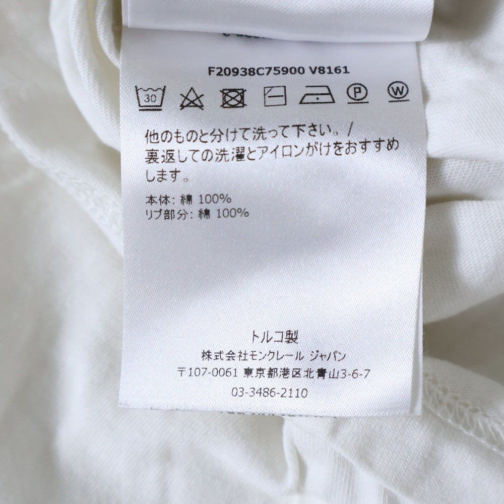 MONCLER(モンクレール) T-SHIRT GIROCOLLO F20938C75900 V8161 ロゴワッペン半袖Tシャツ ホワイト