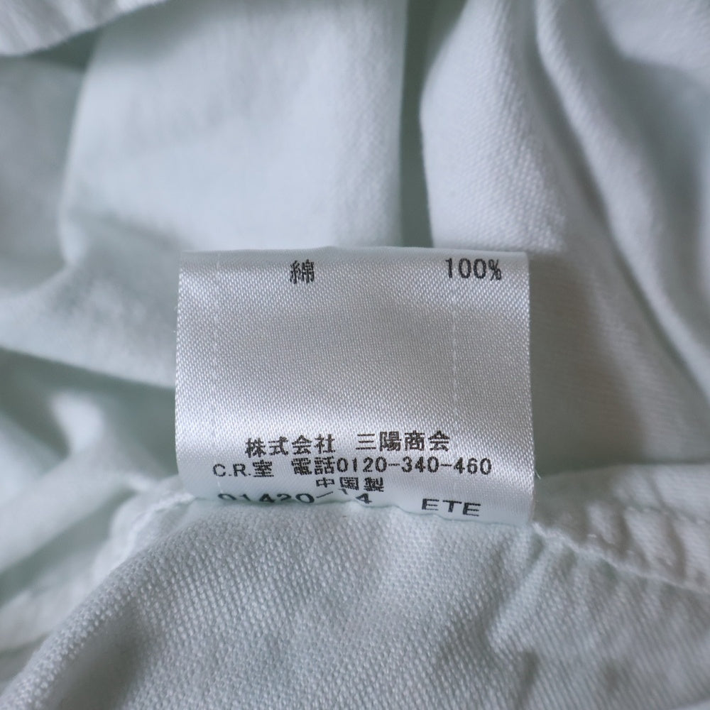 BURBERRY BLACK LABEL(バーバリー ブラックレーベル) ロゴ刺繍長袖シャツ D1M01-800-02 ホワイト