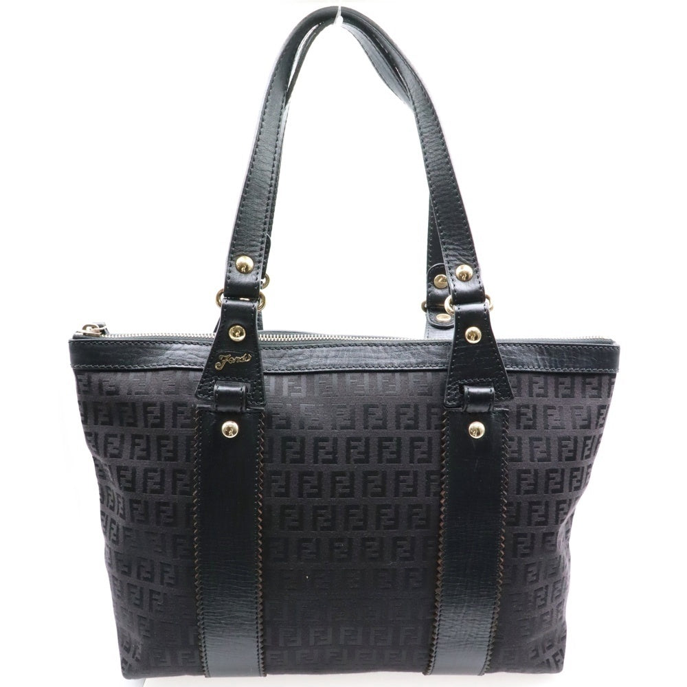 FENDI(フェンディ) ズッカ柄 キャンバス トートバッグ ブラック