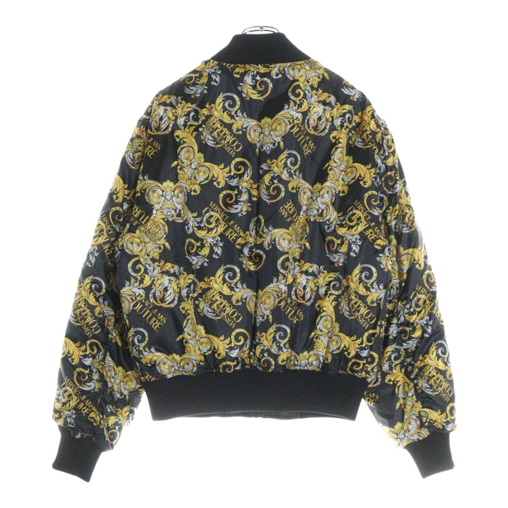 VERSACE JEANS COUTURE(ヴェルサーチジーンズクチュール) 総柄 リバーシブル ジップアップジャケット ブルゾン ブラック C1GZA9C7