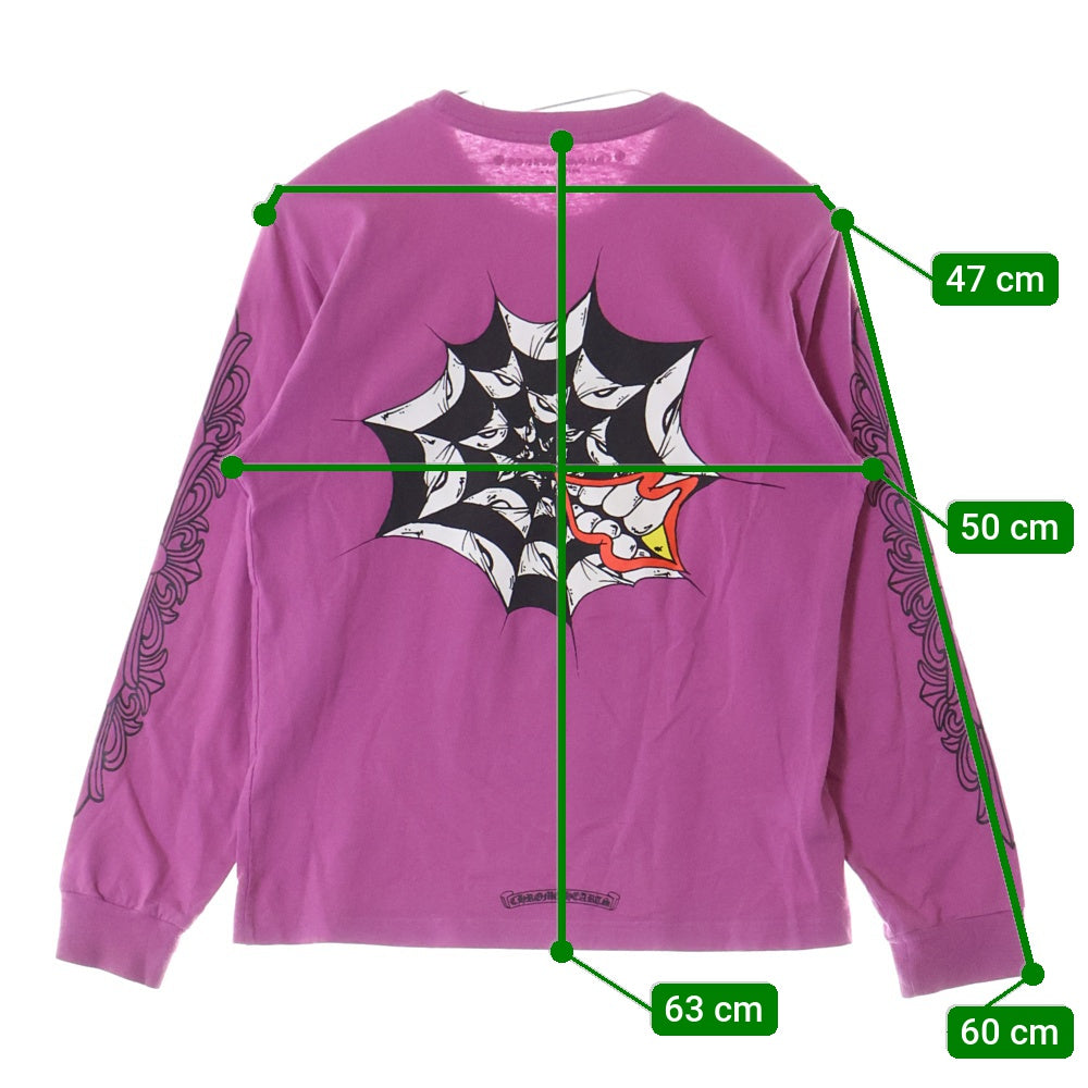 CHROME HEARTS(クロムハーツ) 21AW ×MATTYBOY SPIDER WEB L/S TEE マッティボーイ スパイダーウェブ ロングスリーブ長袖Tシャツ パープル
