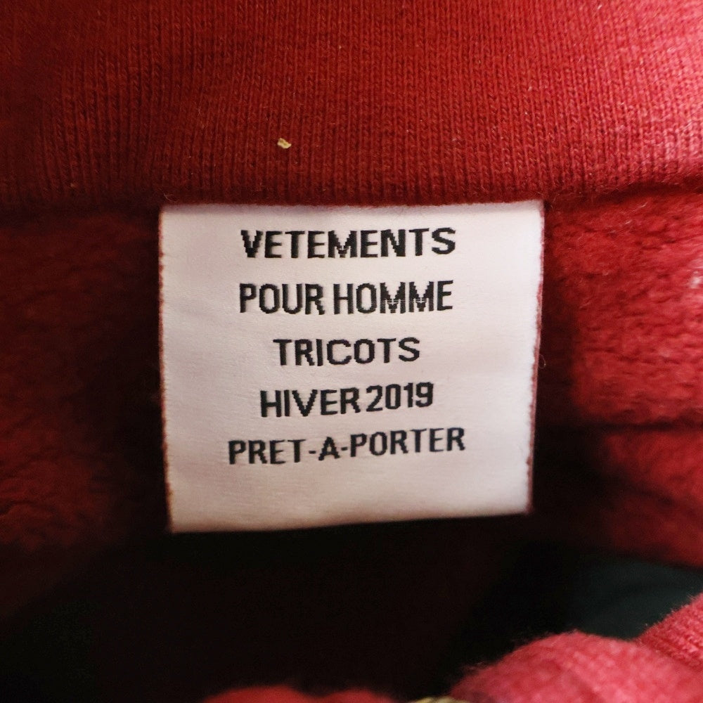 VETEMENTS(ヴェトモン) 16AW INSIDE OUT インサイドアウト ハーフジップ スウェット ボルドー MAH19TR214