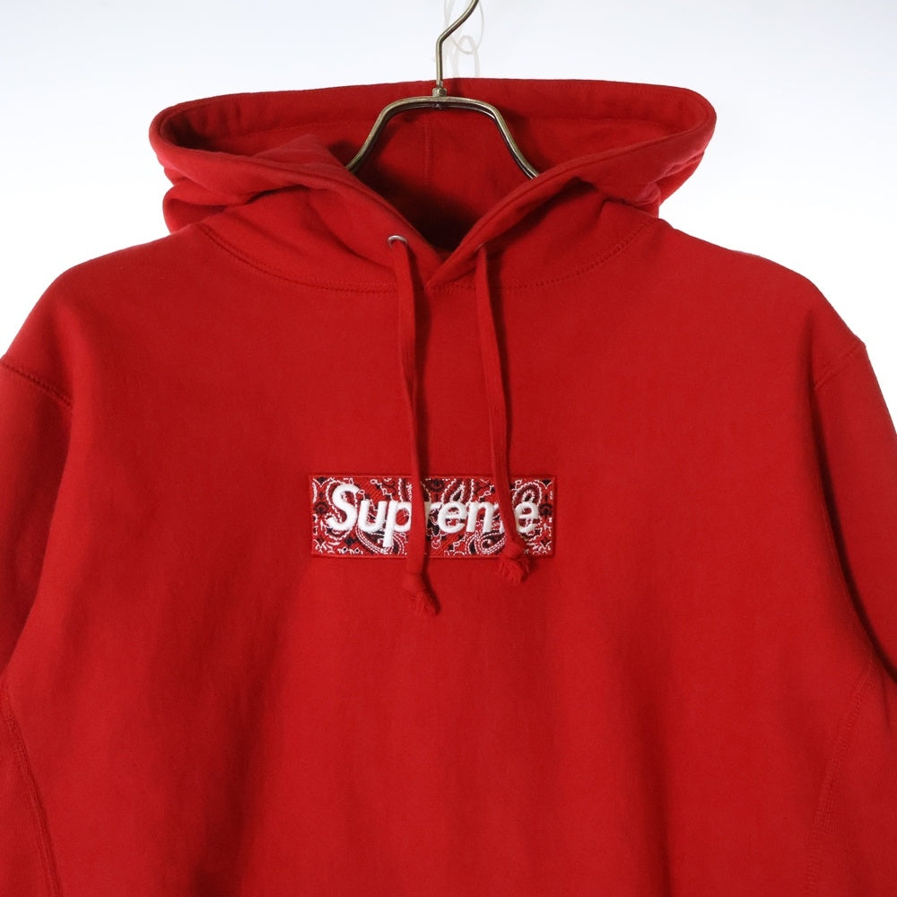 SUPREME(シュプリーム) 19AW Bandana Box Logo Hooded Sweatshirt バンダナボックスロゴ プルオーバーパーカー レッド