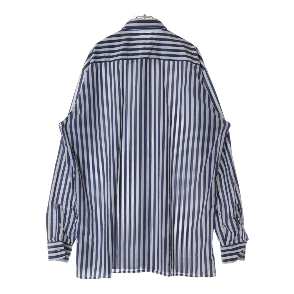 Maison Margiela 14(メゾンマルジェラ) 20SS OVERSIZE STRIPE SHIRT S30DL0472 S52607 オーバーサイズストライプ長袖シャツ ホワイト/ネイビー