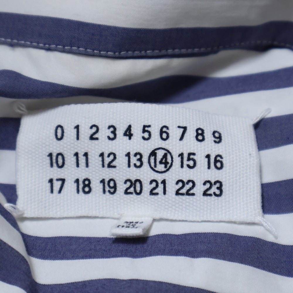 Maison Margiela 14(メゾンマルジェラ) 20SS OVERSIZE STRIPE SHIRT S30DL0472 S52607 オーバーサイズストライプ長袖シャツ ホワイト/ネイビー