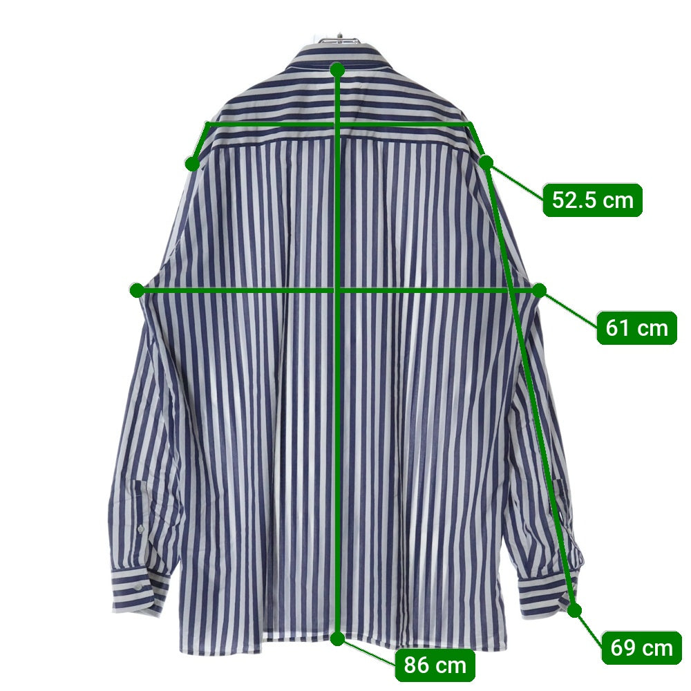Maison Margiela 14(メゾンマルジェラ) 20SS OVERSIZE STRIPE SHIRT S30DL0472 S52607 オーバーサイズストライプ長袖シャツ ホワイト/ネイビー