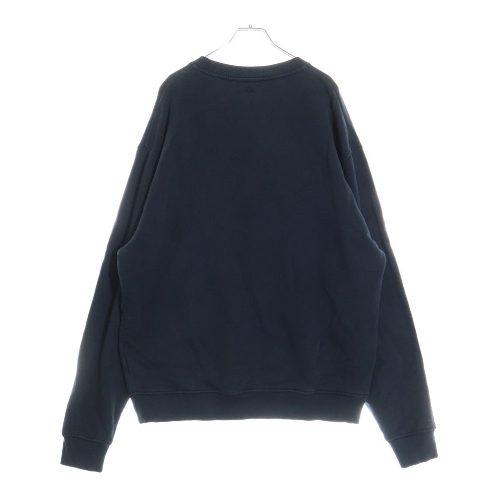 AMI Alexandre Mattiussi(アミアレクサンドルマテュッシ) 22SS AMI DE COEUR SWEAT SHIRT BFUSW001.730 ロゴ刺繍クルーネックスウェットトレーナー ブラック
