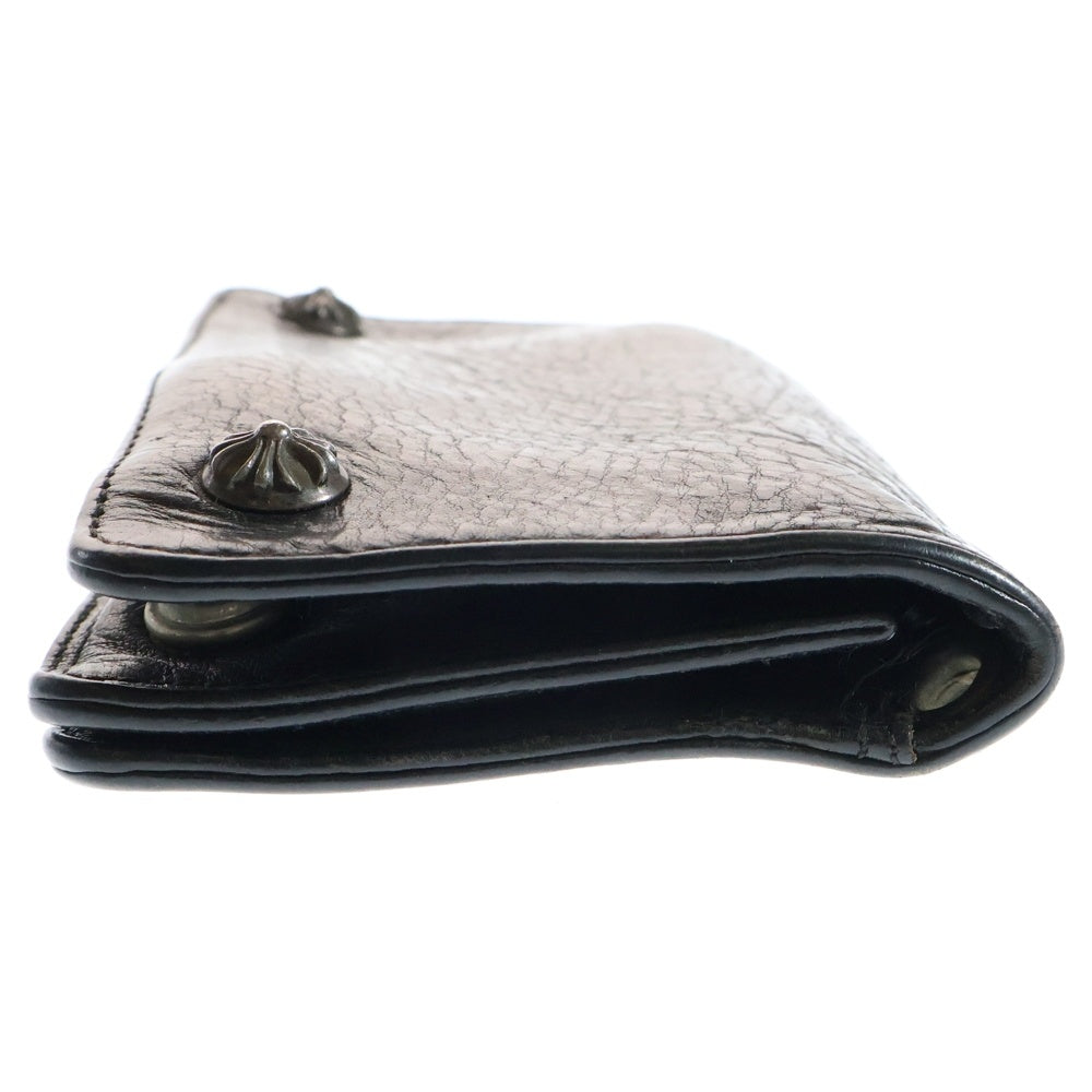 CHROME HEARTS(クロムハーツ) 2ZIP 2ジップ クロスボールボタンレザーウォレット 財布 ブラック BCA363