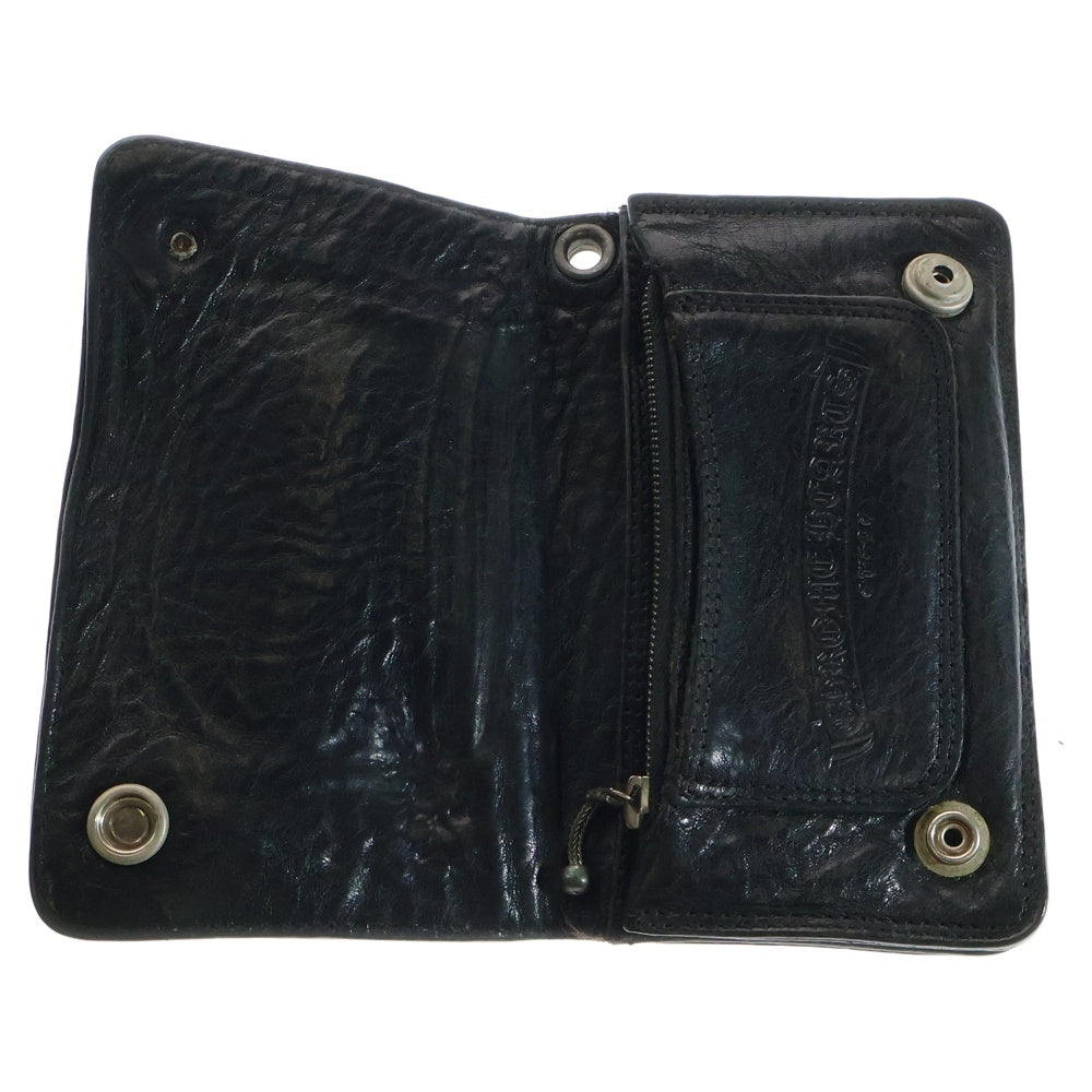 CHROME HEARTS(クロムハーツ) 2ZIP 2ジップ クロスボールボタンレザーウォレット 財布 ブラック BCA363