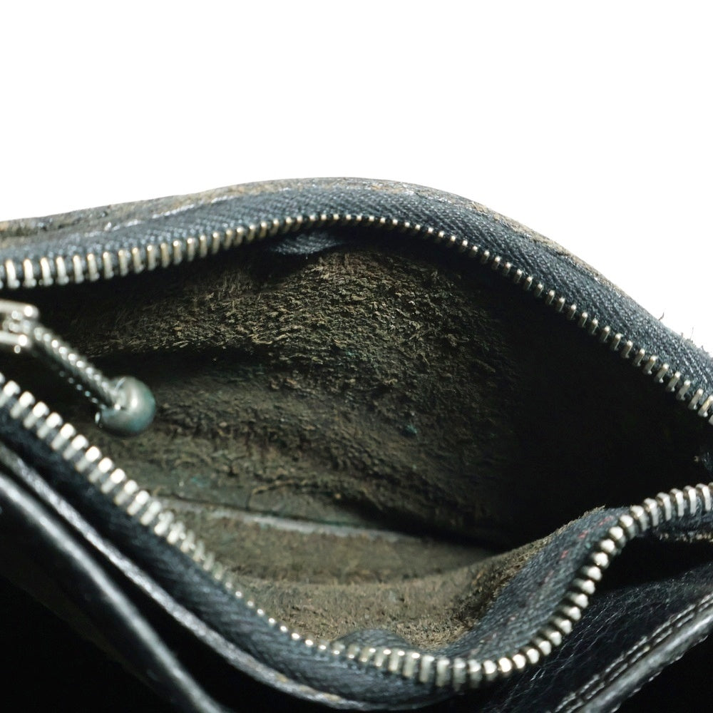 CHROME HEARTS(クロムハーツ) 2ZIP 2ジップ クロスボールボタンレザーウォレット 財布 ブラック BCA363