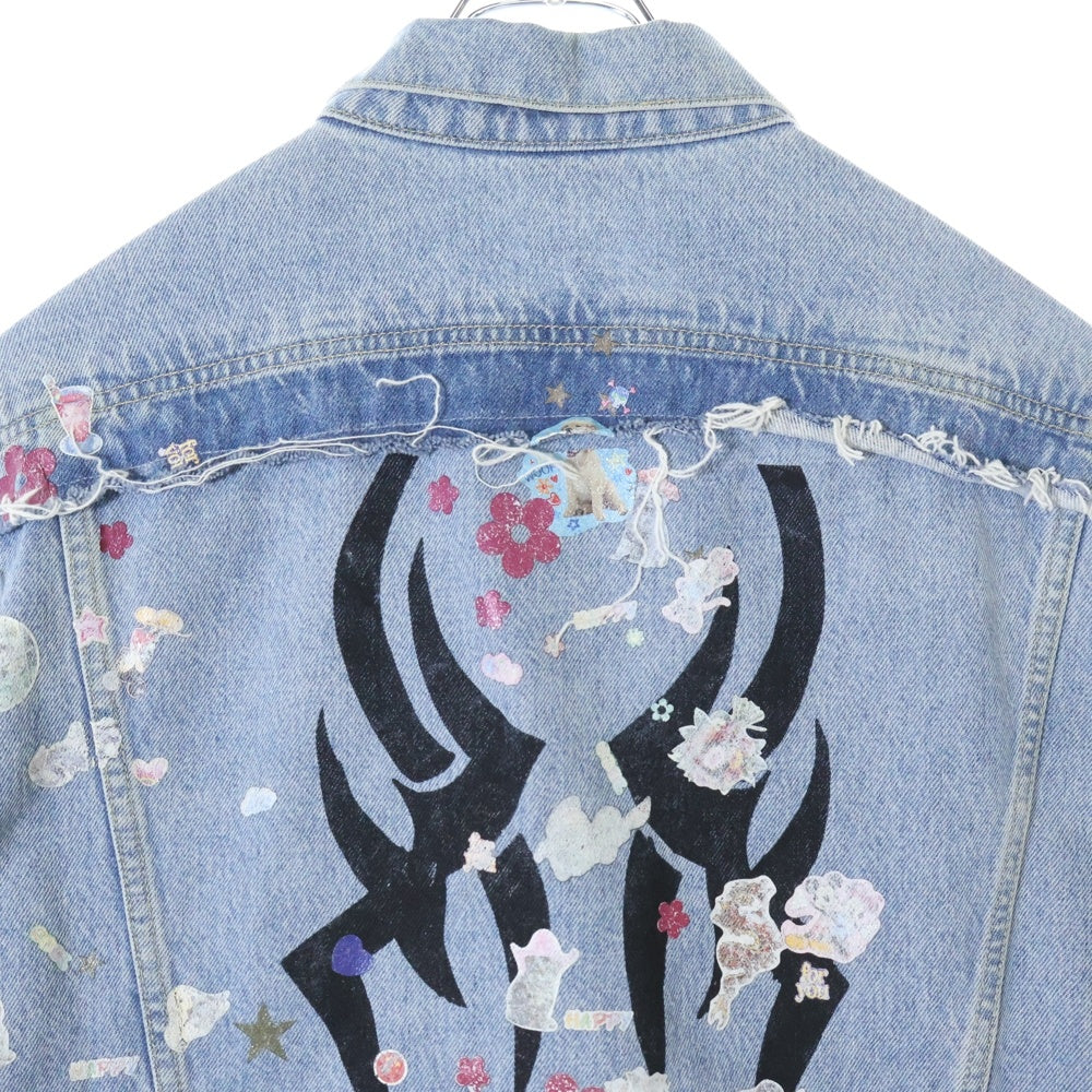 VETEMENTS(ヴェトモン) 18AW ×LEVIS Tribal Sticker Oversize Denim Jacket WAH19JA111 ×リーバイス トライバルステッカー 再構築オーバーサイズデニムジャケット インディゴ