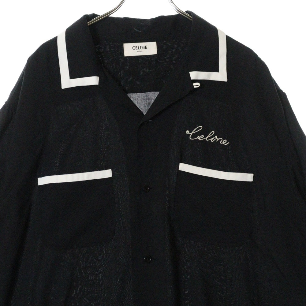 CELINE(セリーヌ) 21SS Loose Bowling Shirt 2C516852C ビスコースルーズボーリング半袖シャツ ブラック