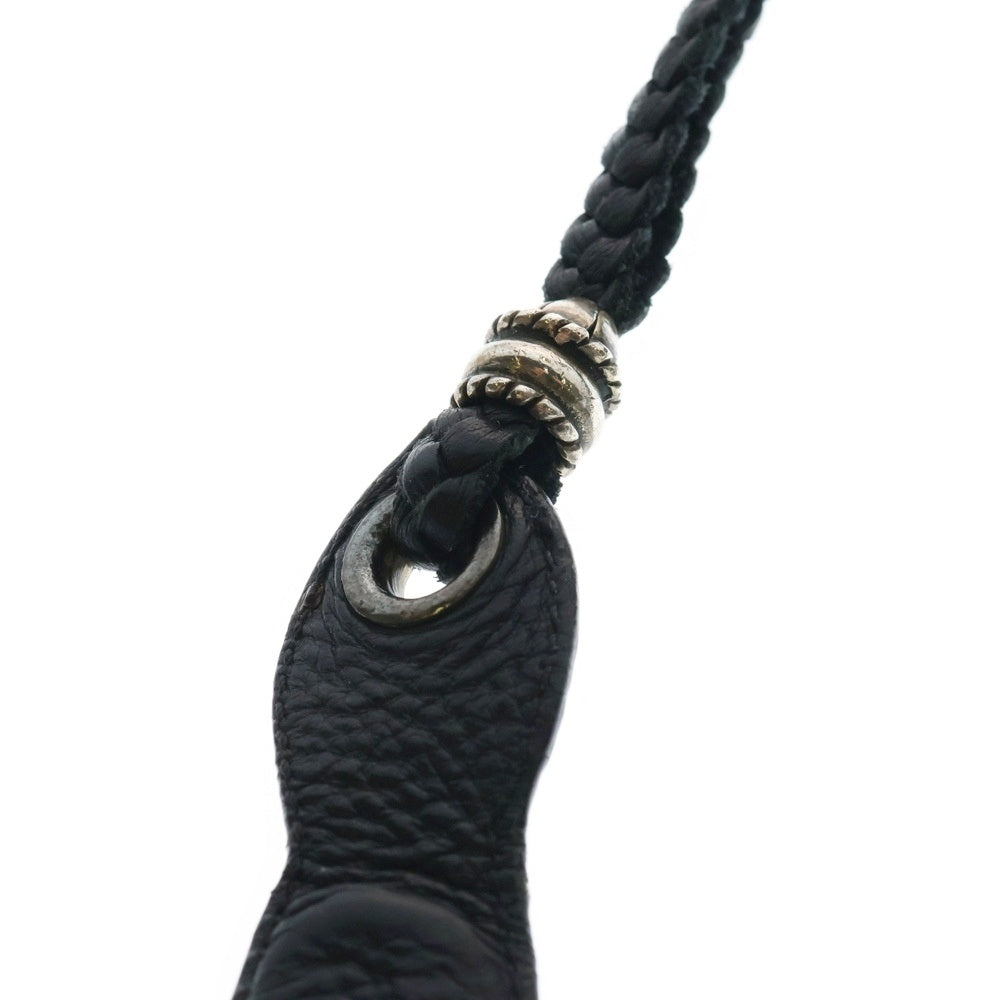 CHROME HEARTS(クロムハーツ) SHOE HORN SHORT2 LTHR シューホーン-ショート♯2 ラージブレイデッドストラップ 靴ベラ ブラック