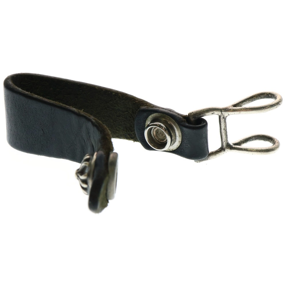 CHROME HEARTS(クロムハーツ) BELT LOOP クロスボールボタンレザーベルトループ シルバー/ブラック BCA397