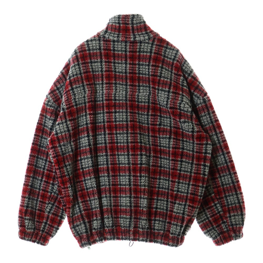 OFF-WHITE(オフホワイト) 19AW Plaid Fleece Jacket OMEA186E19E19002 プレイド チェック ジップアップ フリースジャケット レッド/グレー