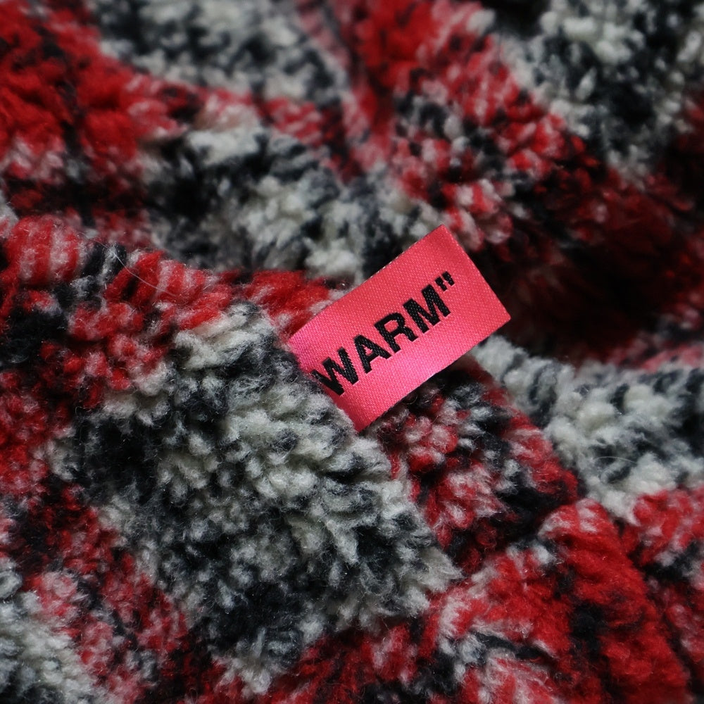 OFF-WHITE(オフホワイト) 19AW Plaid Fleece Jacket OMEA186E19E19002 プレイド チェック ジップアップ フリースジャケット レッド/グレー