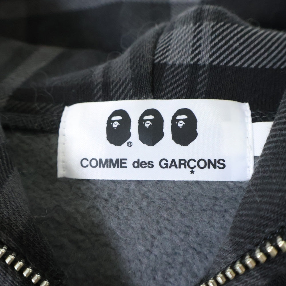 A BATHING APE(アベイシングエイプ) 23AW ×COMME des GARCONS OSAKA SHARK FULL ZIP HOODIE 001ZPJ721901C コムデギャルソン シャークフーディ フルジップ パーカー ブラック/グレー