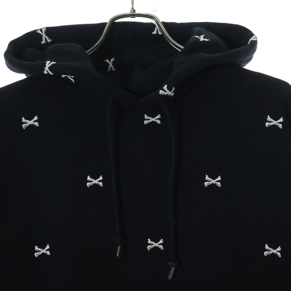 WTAPS(ダブルタップス) 22AW ACNE HOODY CTPL TEXTILE 222ATDT-CSM26 クロスボーン 刺繍 プルオーバーパーカー ブラック