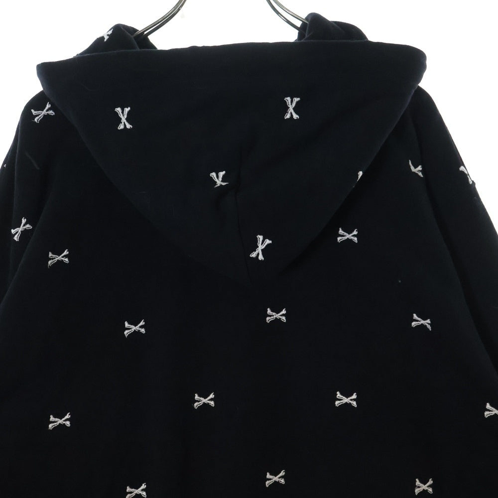 WTAPS(ダブルタップス) 22AW ACNE HOODY CTPL TEXTILE 222ATDT-CSM26 クロスボーン 刺繍 プルオーバーパーカー ブラック
