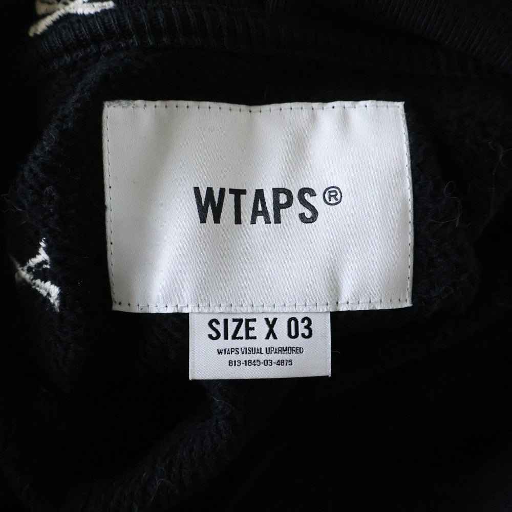 WTAPS(ダブルタップス) 22AW ACNE HOODY CTPL TEXTILE 222ATDT-CSM26 クロスボーン 刺繍 プルオーバーパーカー ブラック