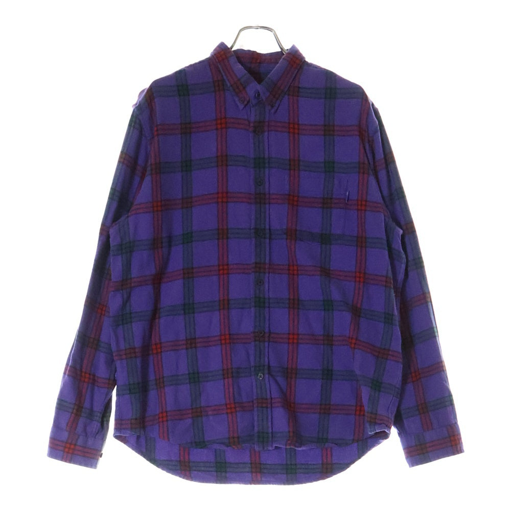 SUPREME(シュプリーム) 18SS Tartan Flannel Shirt タータンチェック ボタンダウン フランネル長袖シャツ パープル