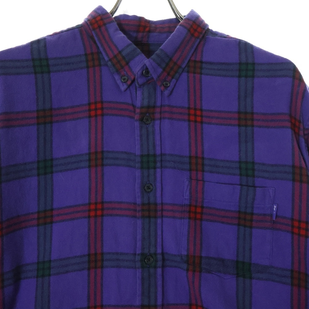 SUPREME(シュプリーム) 18SS Tartan Flannel Shirt タータンチェック ボタンダウン フランネル長袖シャツ パープル