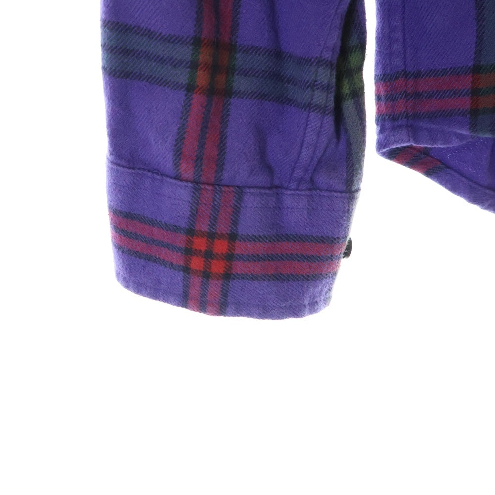 SUPREME(シュプリーム) 18SS Tartan Flannel Shirt タータンチェック ボタンダウン フランネル長袖シャツ パープル
