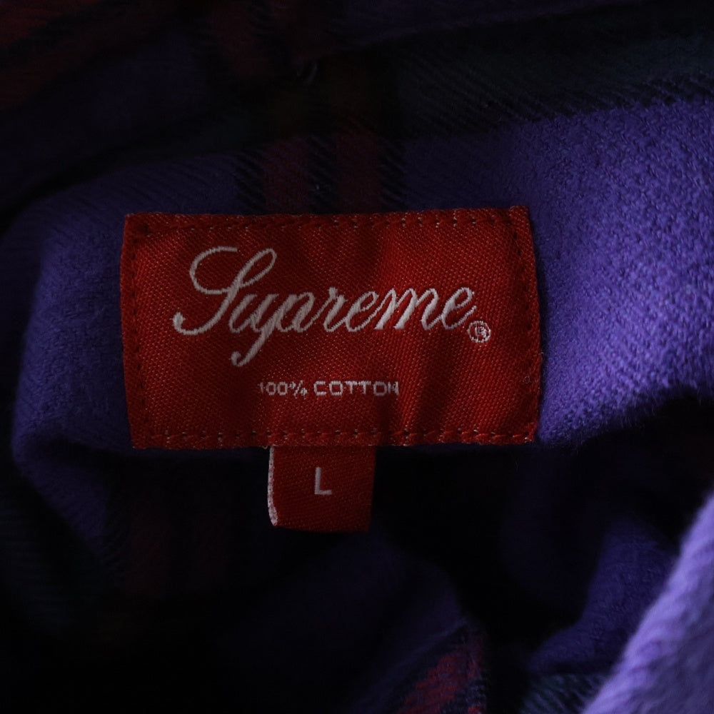 SUPREME(シュプリーム) 18SS Tartan Flannel Shirt タータンチェック ボタンダウン フランネル長袖シャツ パープル