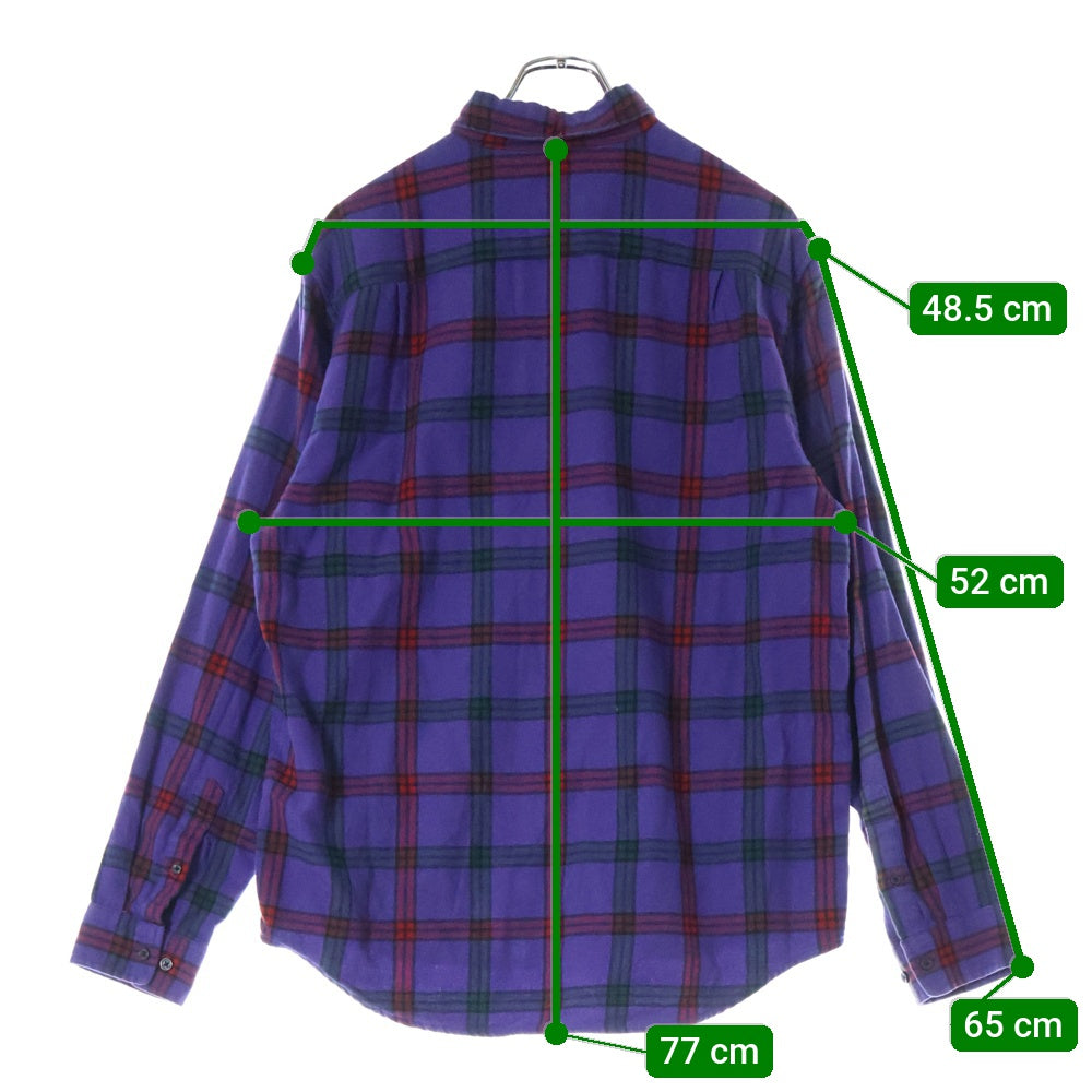 SUPREME(シュプリーム) 18SS Tartan Flannel Shirt タータンチェック ボタンダウン フランネル長袖シャツ パープル