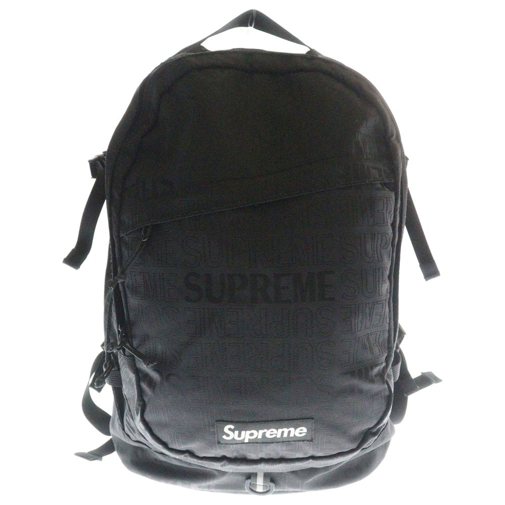 SUPREME(シュプリーム) 19SS Backpack リピートロゴ サイドアジャスター バックパック リュックサック ブラック