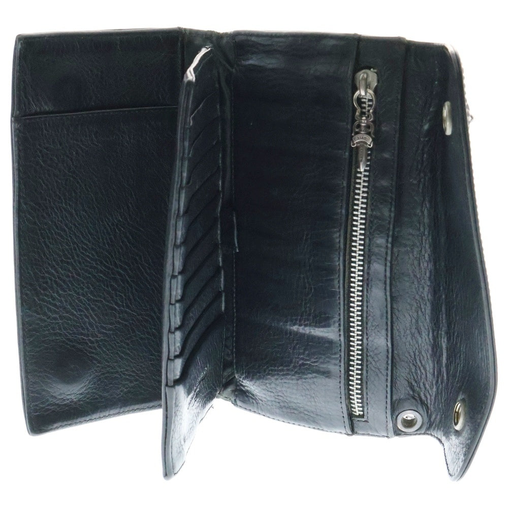 CHROME HEARTS(クロムハーツ) WAVE ウェーブ レザーウォレット 財布 ブラック BCA374