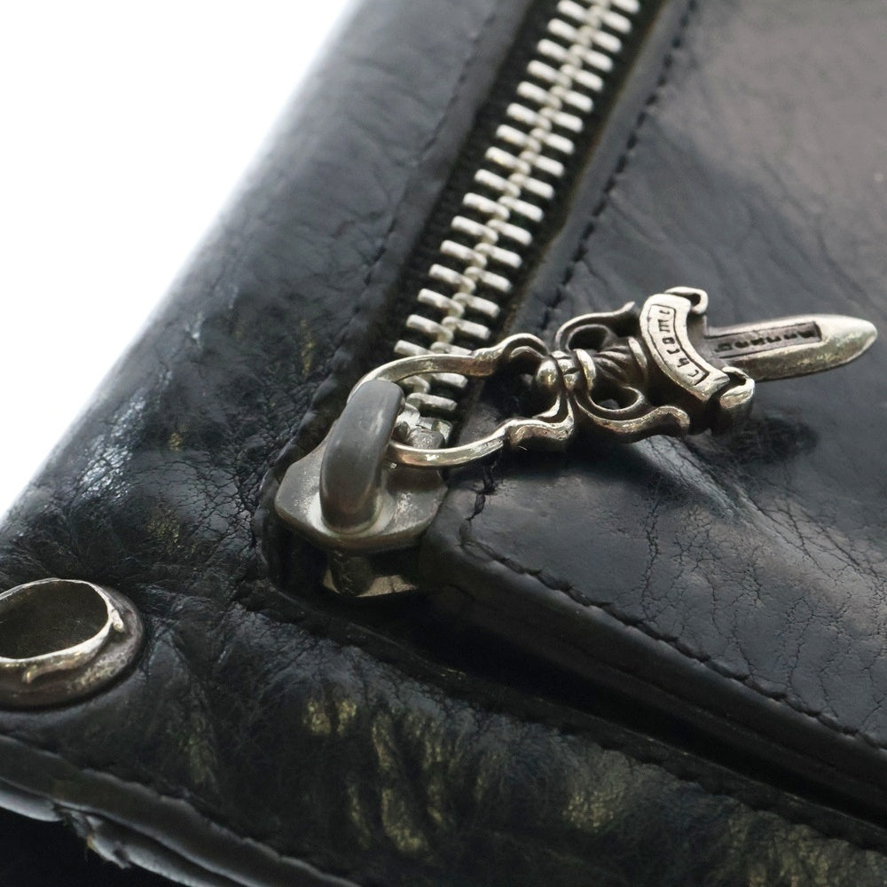 CHROME HEARTS(クロムハーツ) WAVE ウェーブ レザーウォレット 財布 ブラック BCA374