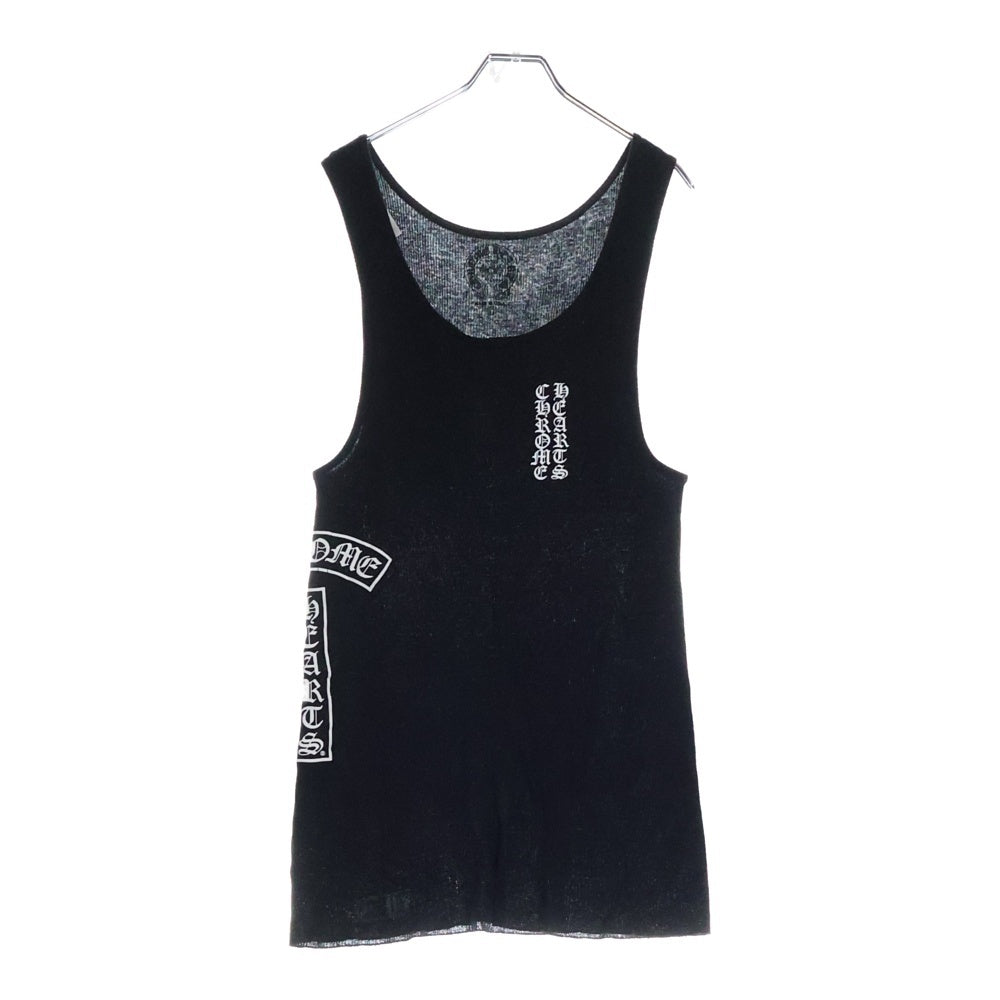 CHROME HEARTS(クロムハーツ) Side Logo Tank Top サイドロゴタンクトップ ヴァーティカルロゴ プリント ブラック