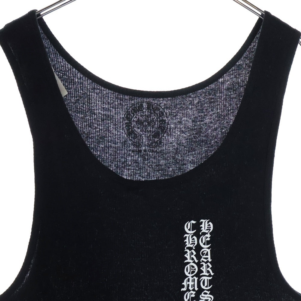 CHROME HEARTS(クロムハーツ) Side Logo Tank Top サイドロゴタンクトップ ヴァーティカルロゴ プリント ブラック