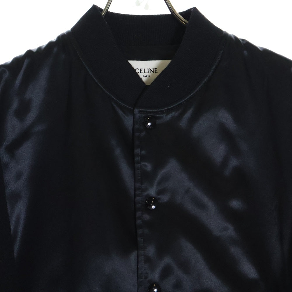 CELINE(セリーヌ) 22AW BOY DOLL TEDDY JACKET ボーイドール テディ サテン ウールジャケット ブラック 2W750048S