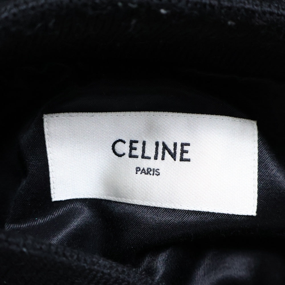 CELINE(セリーヌ) 22AW BOY DOLL TEDDY JACKET ボーイドール テディ サテン ウールジャケット ブラック 2W750048S