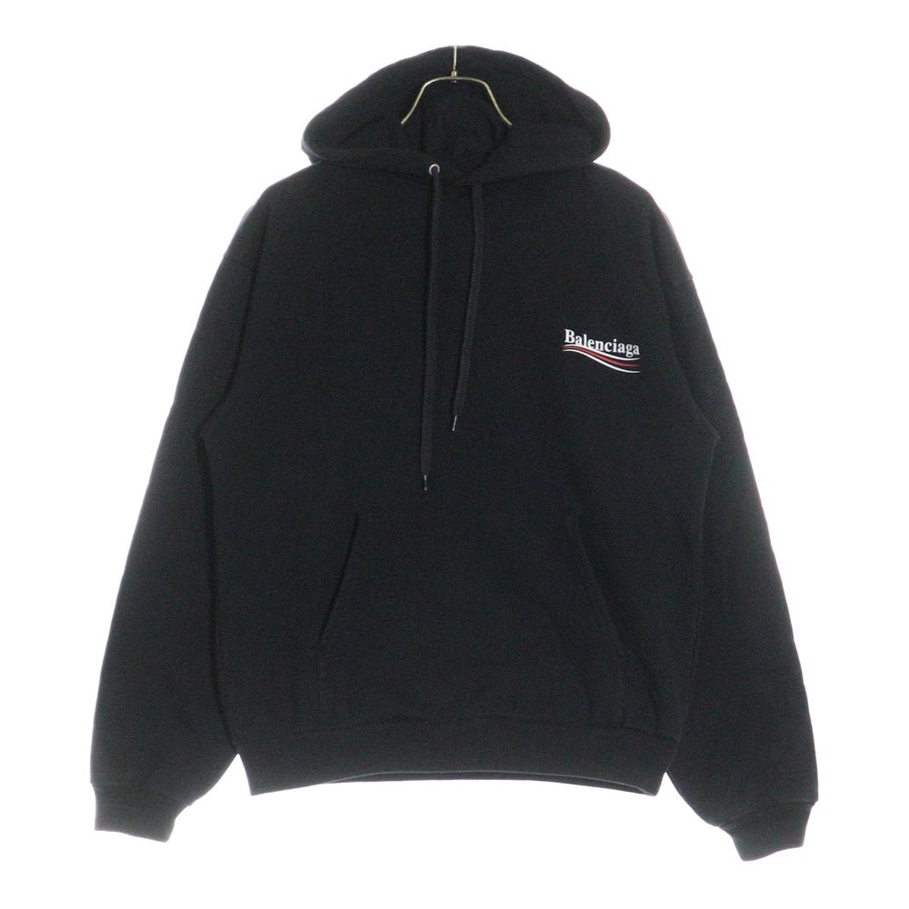 BALENCIAGA(バレンシアガ) キャンペーンロゴ プリント プルオーバーパーカー スウェット フーディ ブラック 508205 TYK92