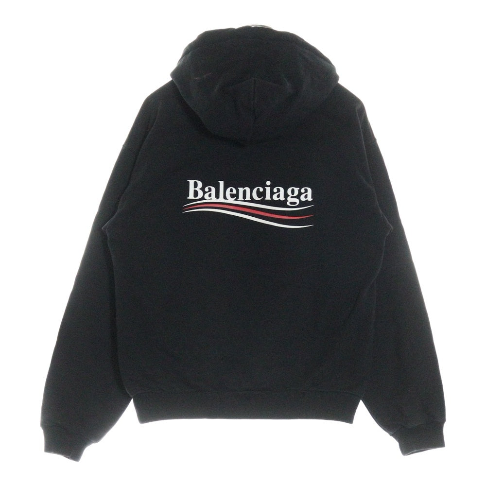 BALENCIAGA(バレンシアガ) キャンペーンロゴ プリント プルオーバーパーカー スウェット フーディ ブラック 508205 TYK92