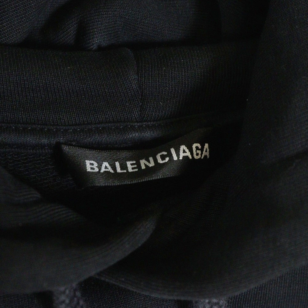 BALENCIAGA(バレンシアガ) キャンペーンロゴ プリント プルオーバーパーカー スウェット フーディ ブラック 508205 TYK92