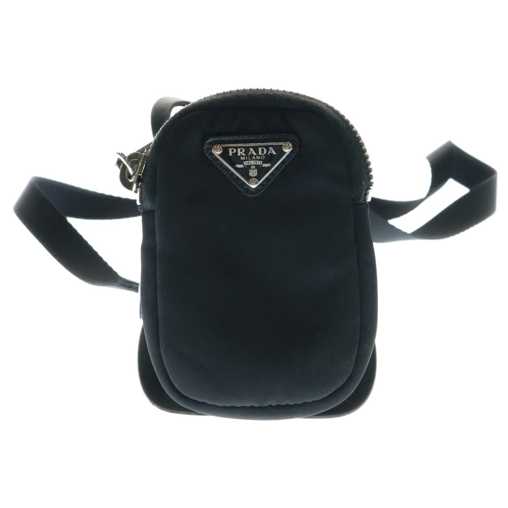 PRADA(プラダ) トライアングルロゴ ナイロンスマートフォンポーチ 1ZT001 ブラック