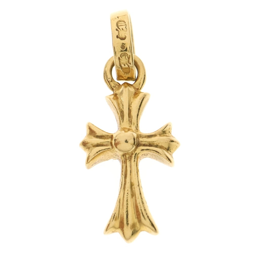 CHROME HEARTS(クロムハーツ) 22K CRS BBYFAT P/PSAP ベイビーファットクロス PAVEピンクサファイア ペンダントトップ ゴールド