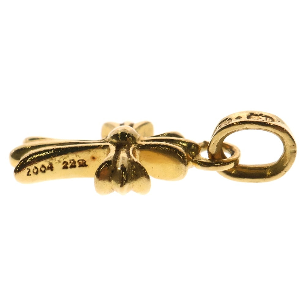 CHROME HEARTS(クロムハーツ) 22K CRS BBYFAT P/PSAP ベイビーファットクロス PAVEピンクサファイア ペンダントトップ ゴールド